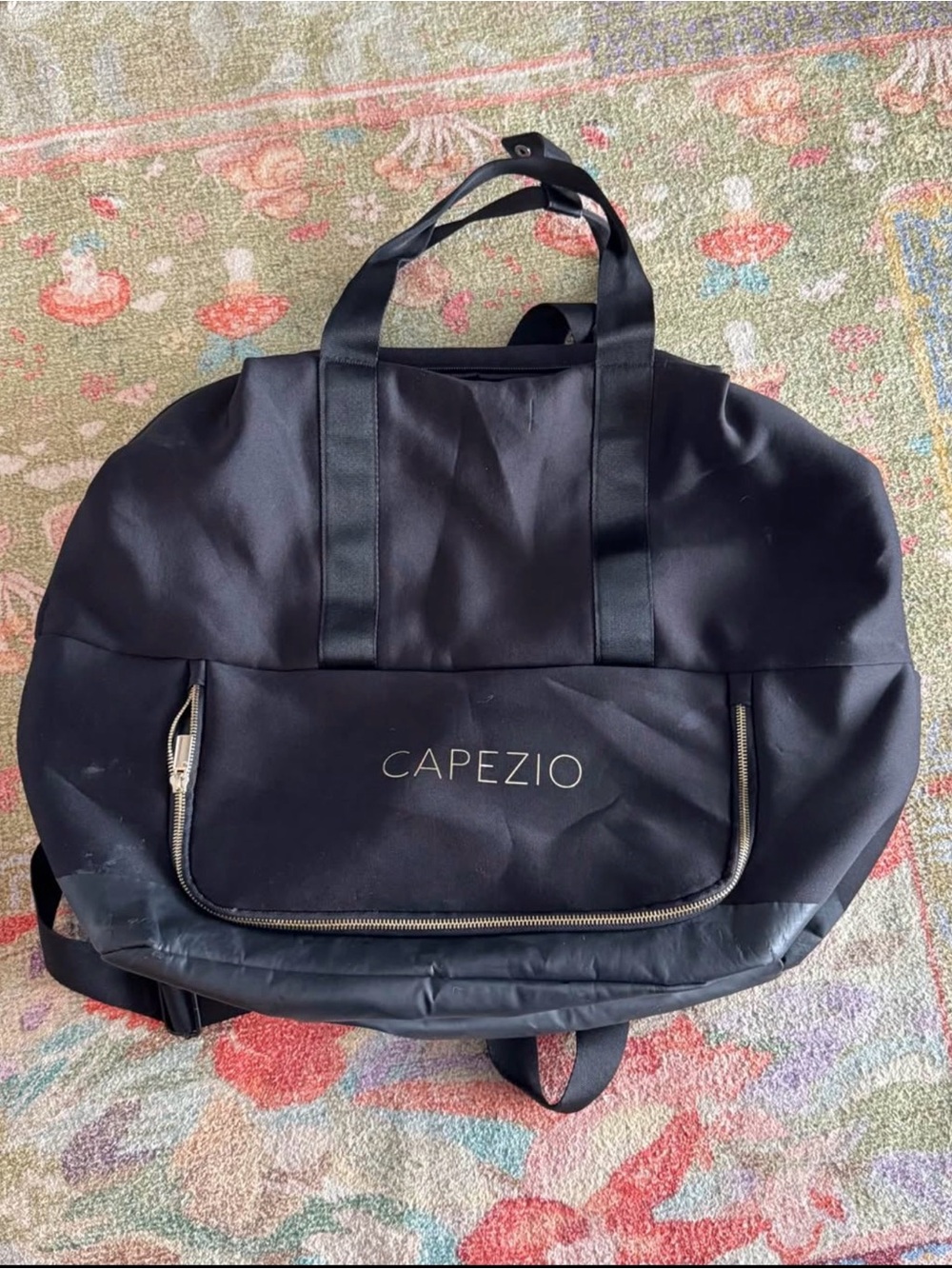 Capezio Black Duffel Tote with Front Zip Pocket